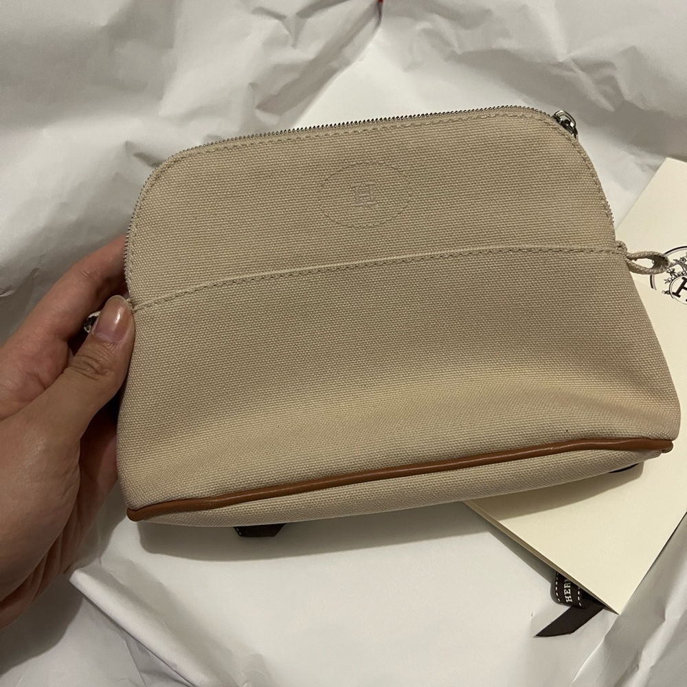 Hermes Bolide pouch, beige
